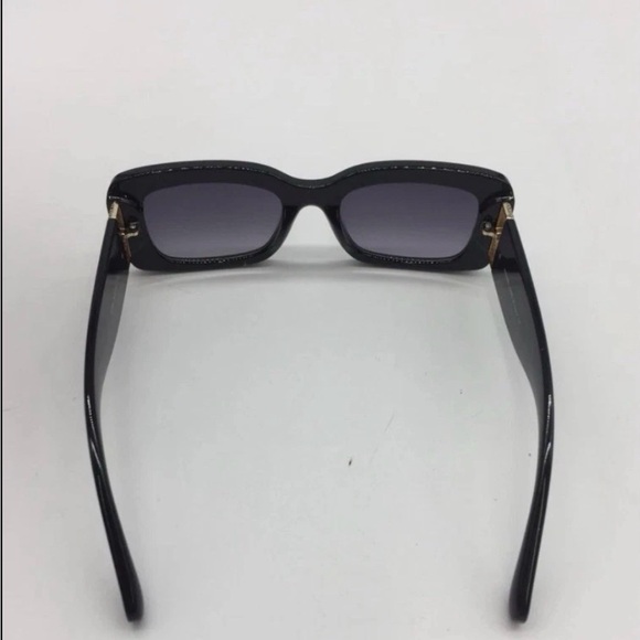 CHANEL Black and Gold Rectangular Sunglasses - Picture 5 of 11